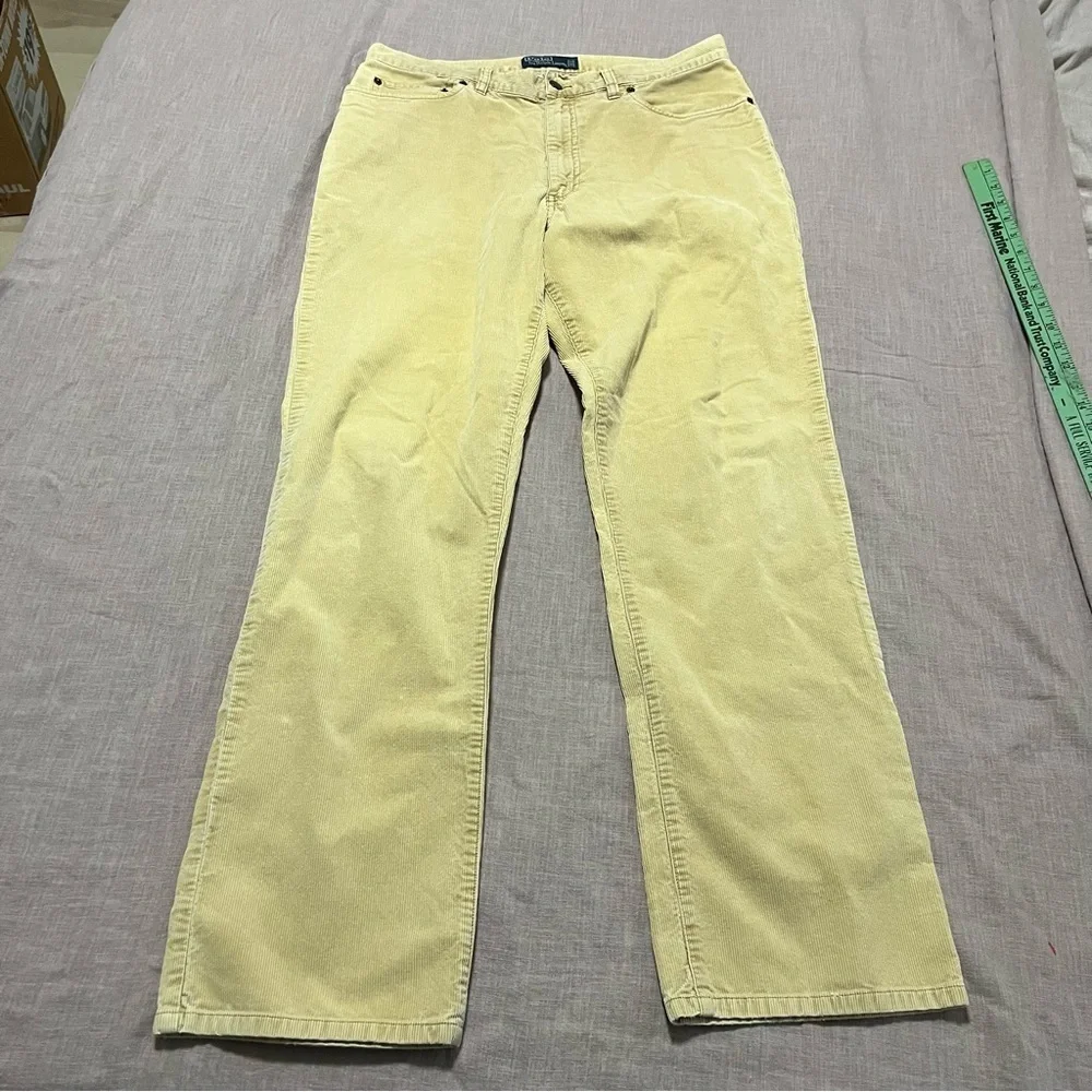 Polo by Ralph Lauren Wide Leg Brown Corduroy Pants Size 34 x 32 Tan Business